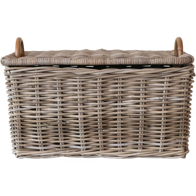 Rattan Trunk Basket with Handles