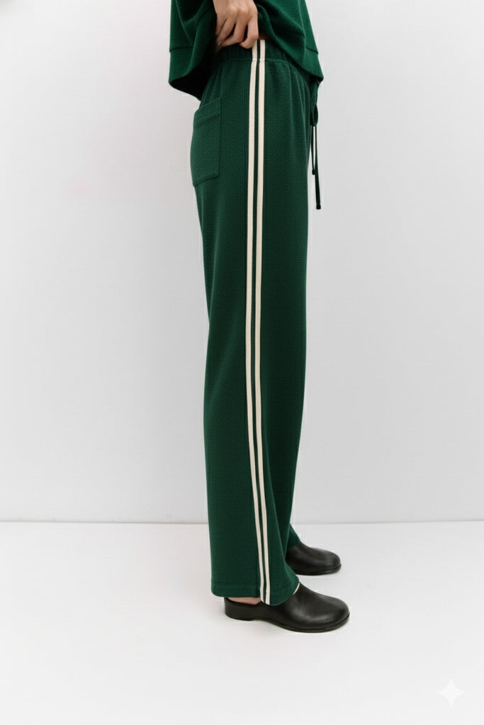 The Enzo Pants in Green Cream