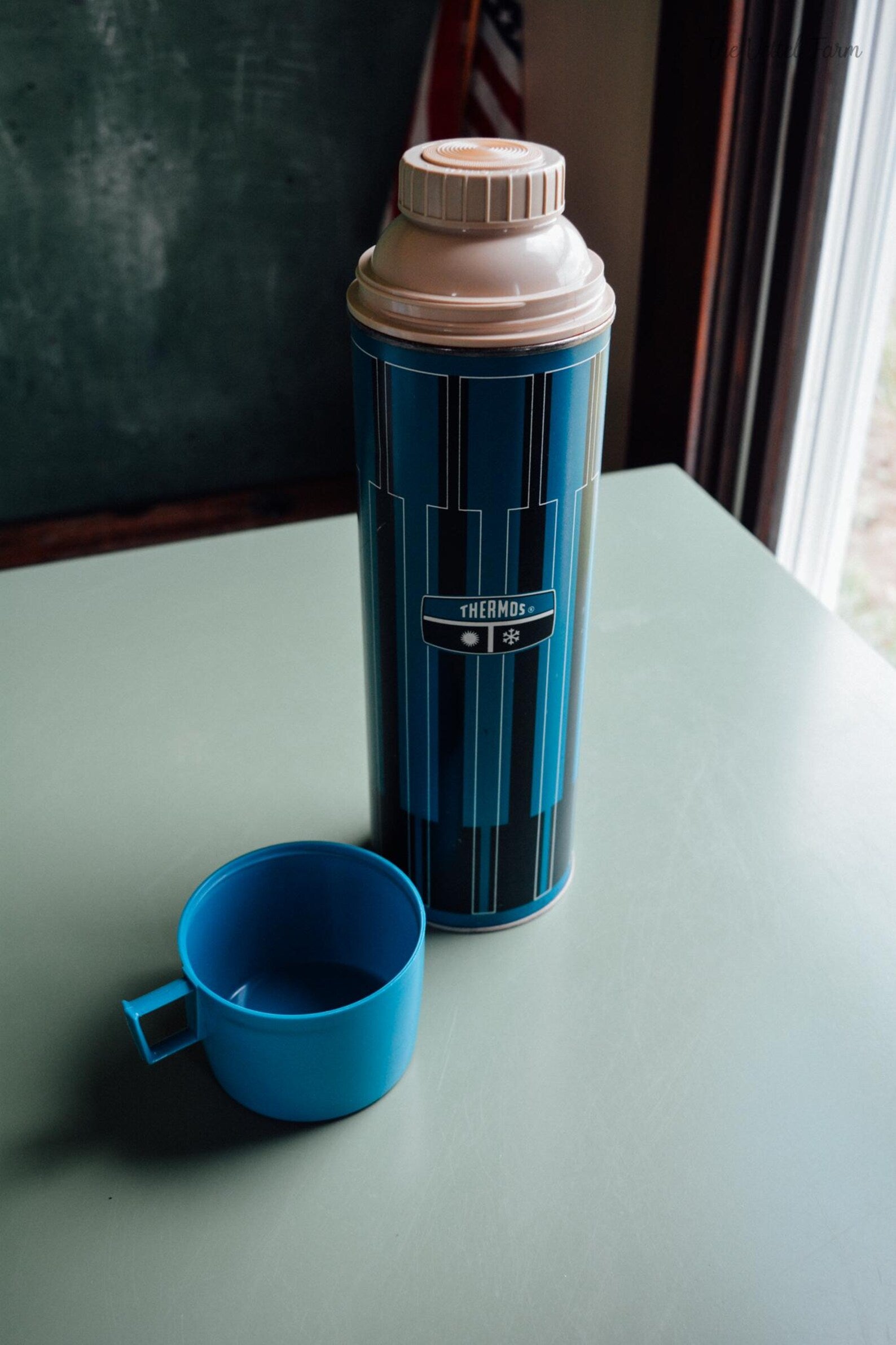 Vintage Blue Thermos