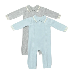 Milan Collar & Cable Knit Baby Jumpsuit