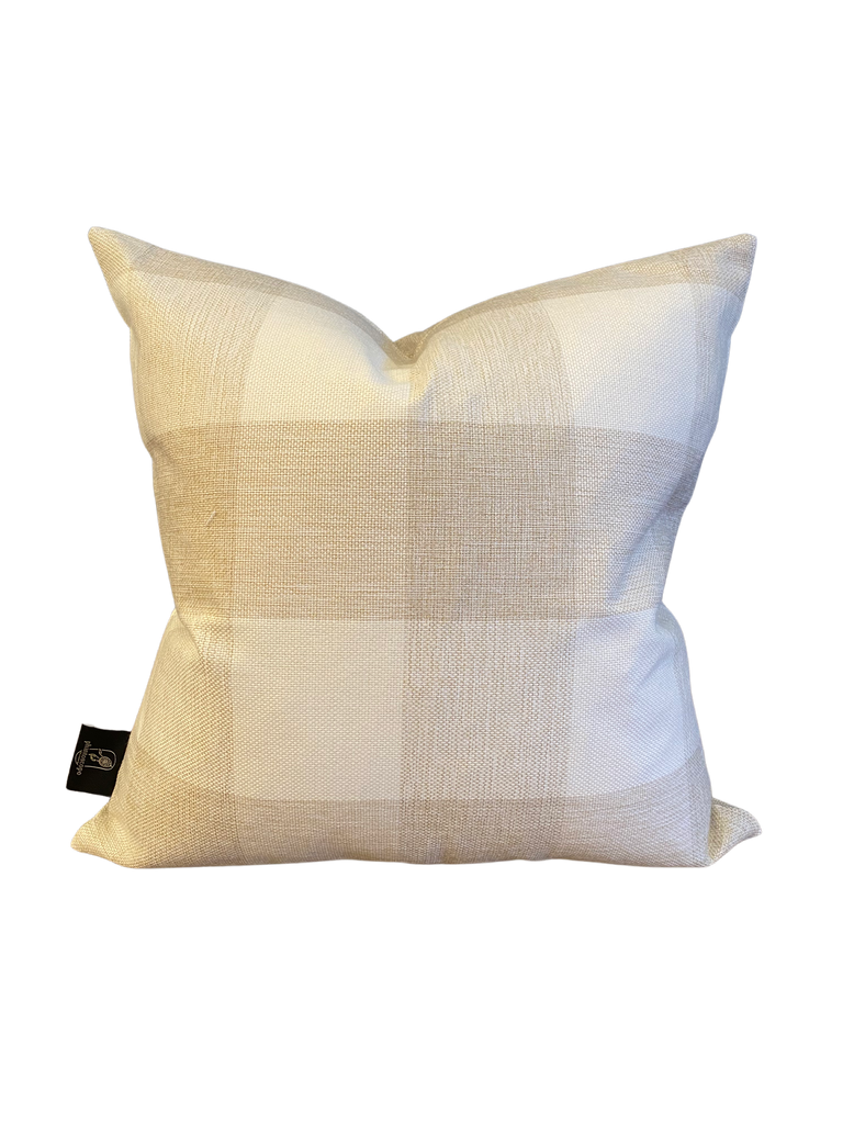 Beige Buffalo Check Pillow