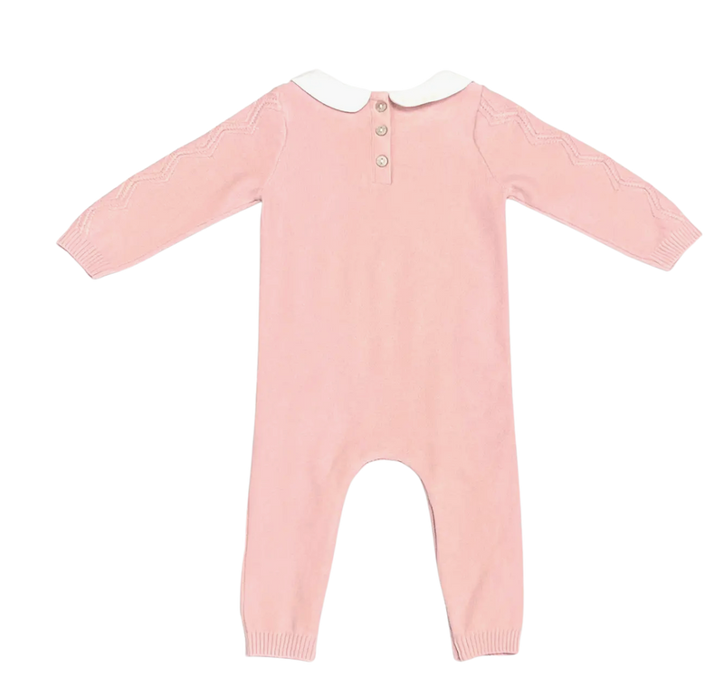 Milan Peter Pan Fancy Knit Baby Jumpsuit