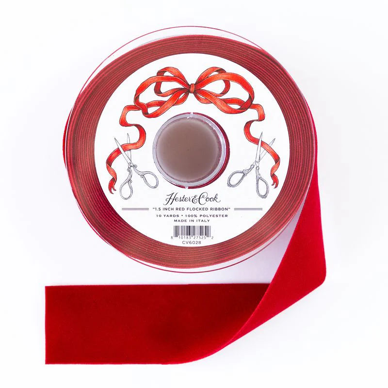 Red Flocked Ribbon