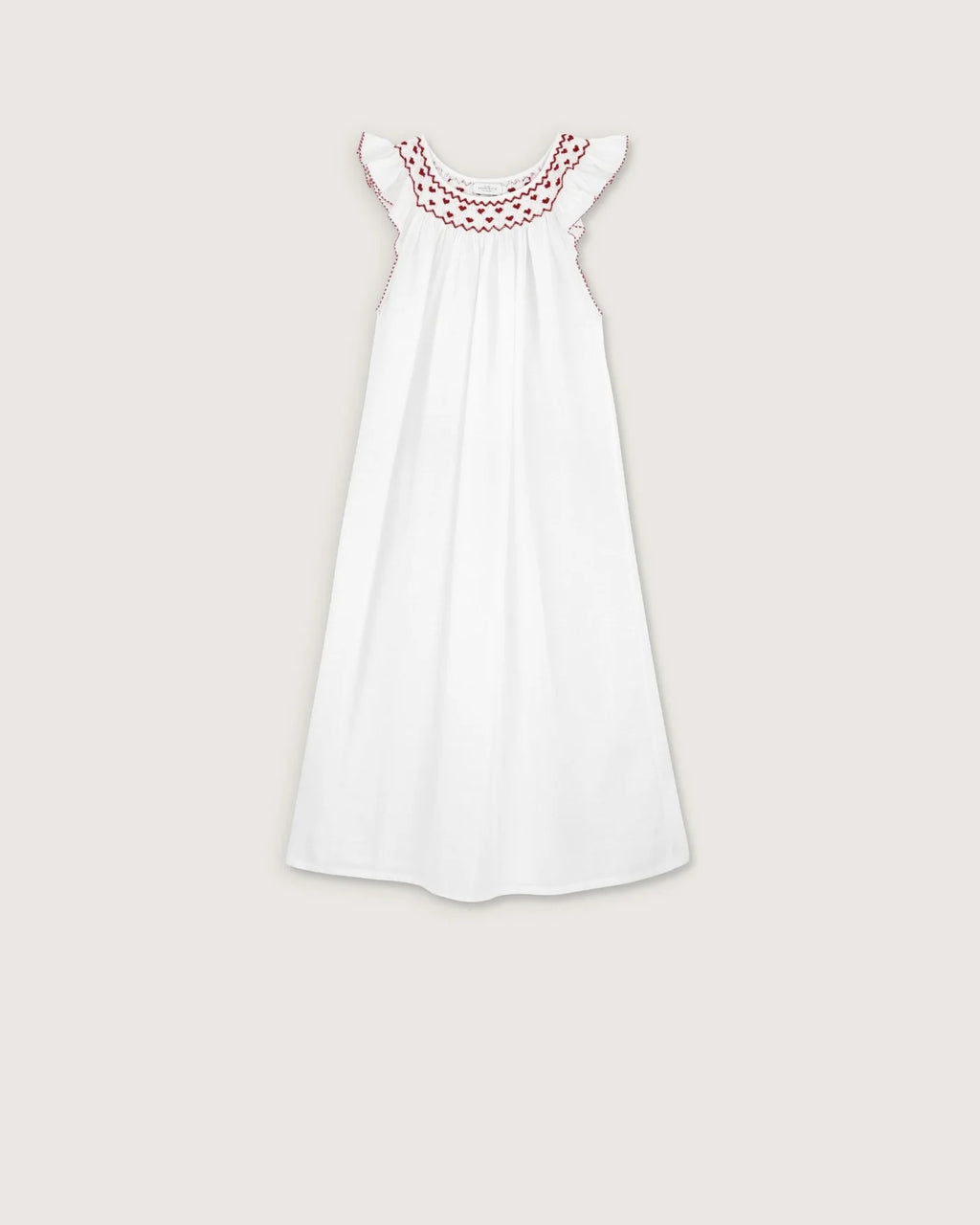 Red Hearts Embroidered Dona Night Dress