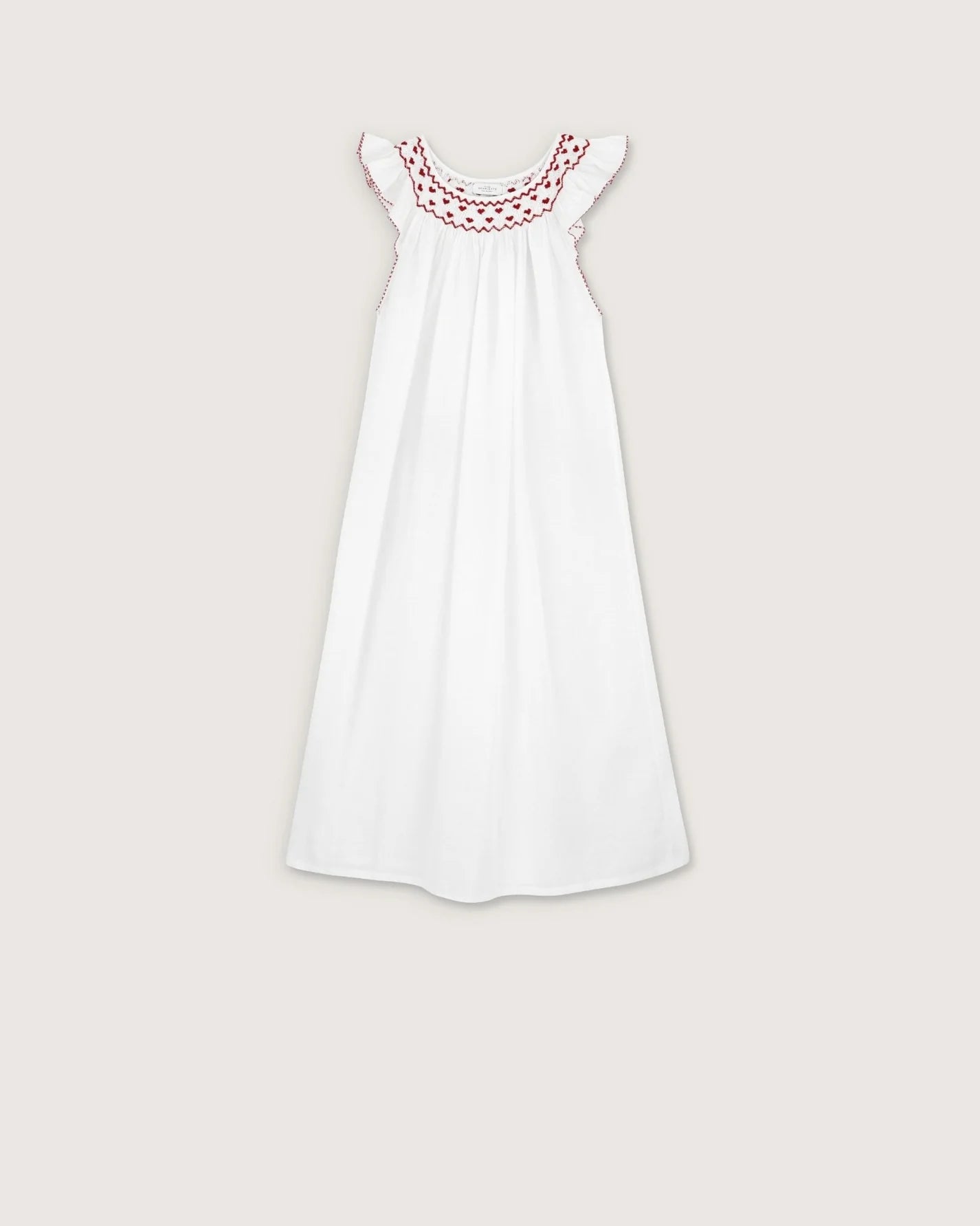 Red Hearts Embroidered Dona Night Dress