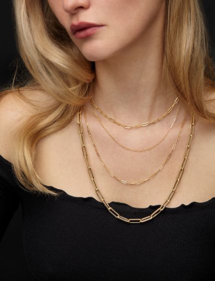 Petite 2.5mm Paper Clip Chain 14K Gold Chain