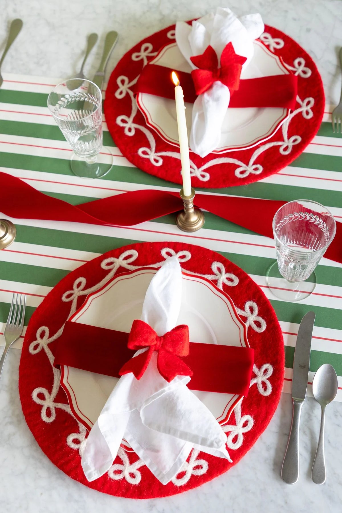 Red Flocked Ribbon