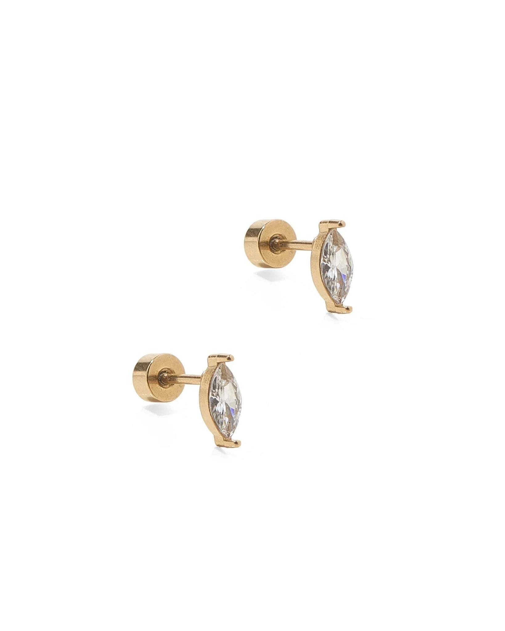Screwback Flat Back Stud Earrings