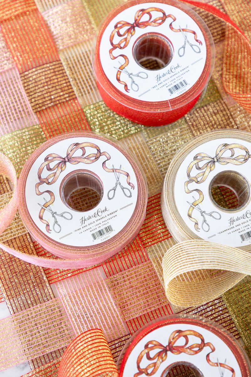 Champagne and Gold Sparkle Ribbon