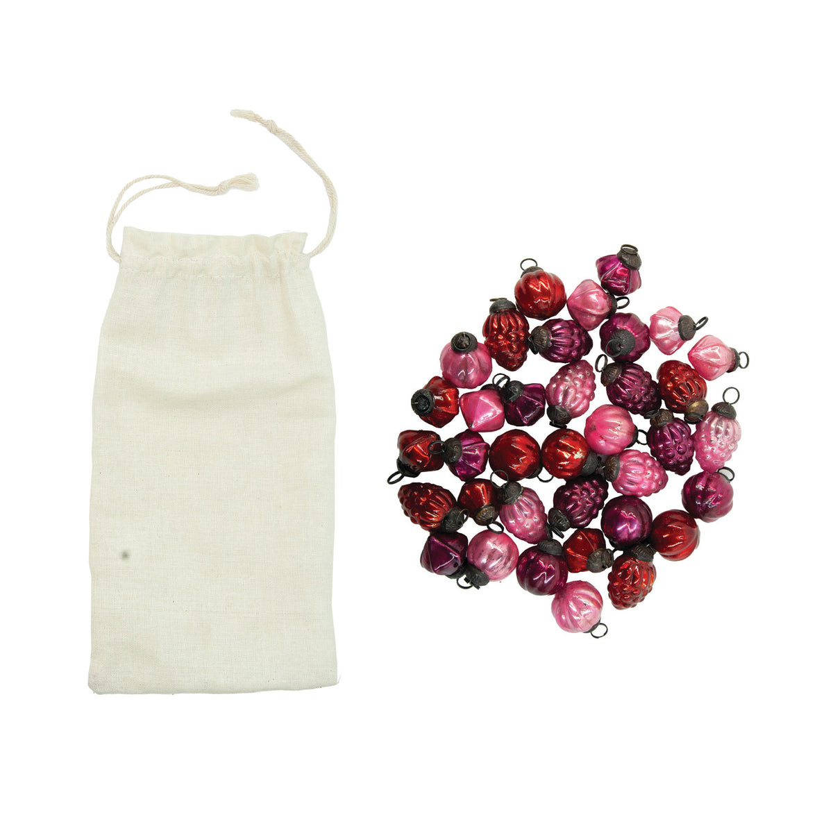 Oh What Fun Mercury Glass Ornaments in Bag
