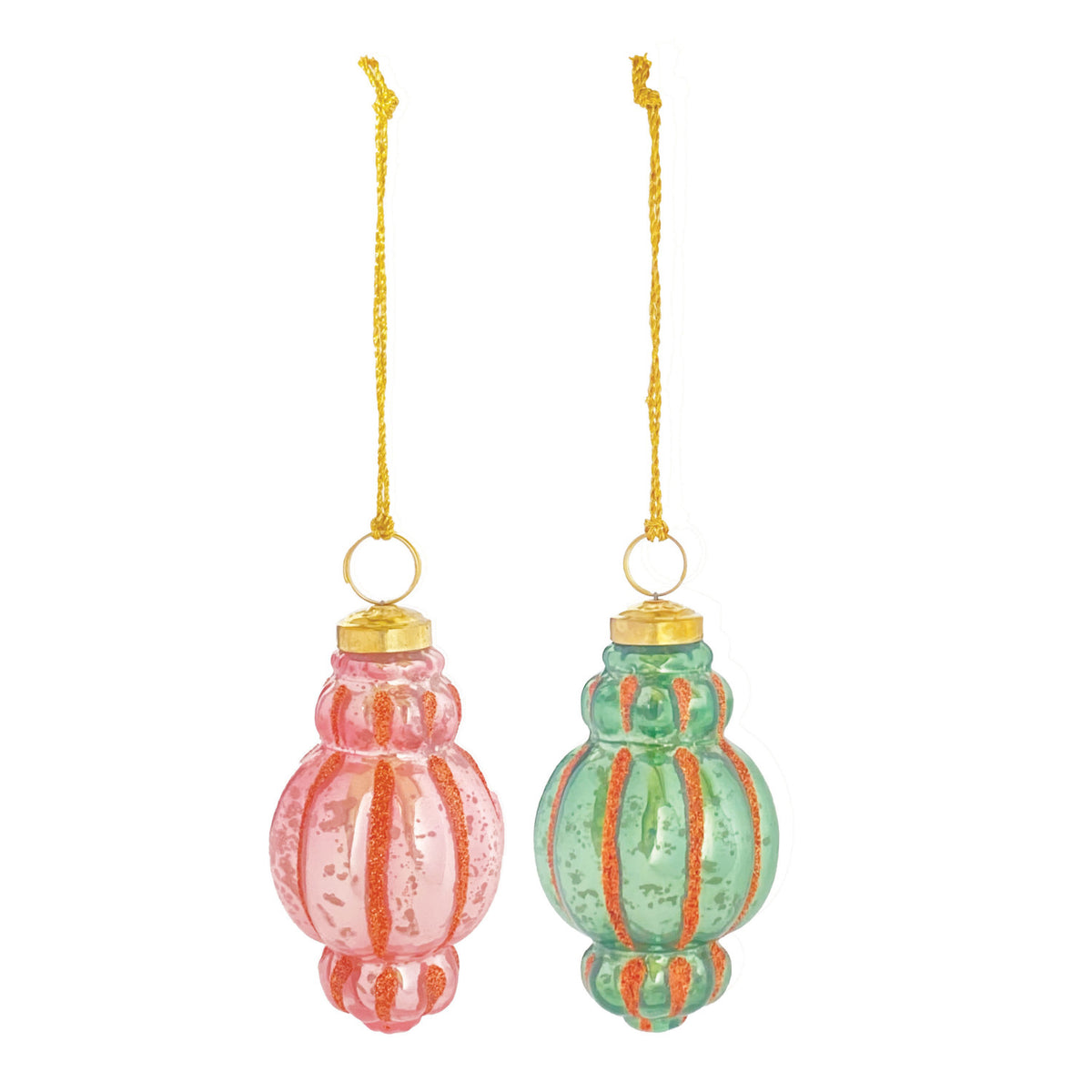 Glitter Stripes Finial Ornament