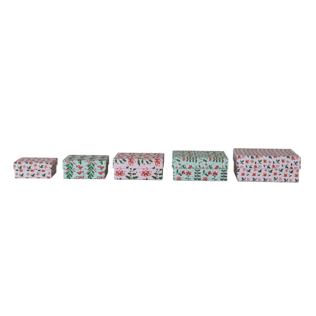 Merry Botanical Paper Gift Box