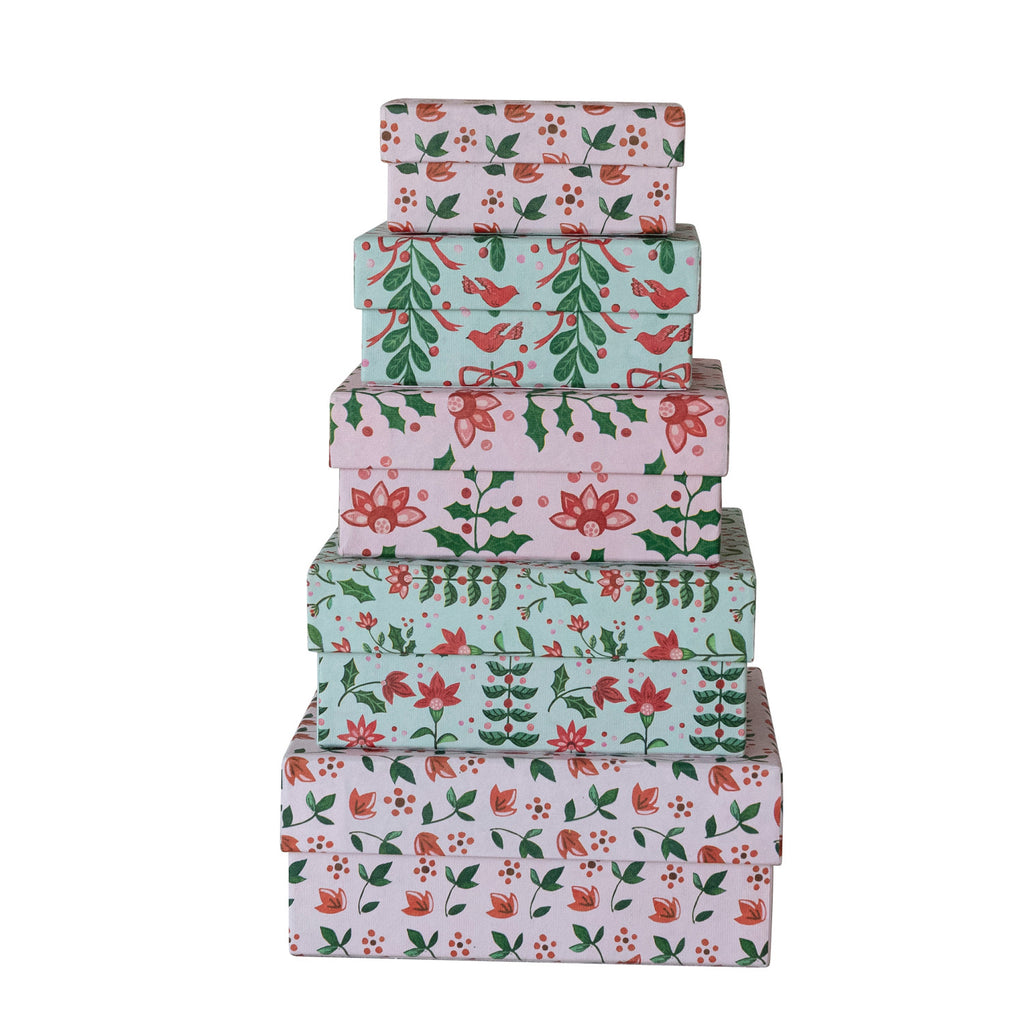 Merry Botanical Paper Gift Box