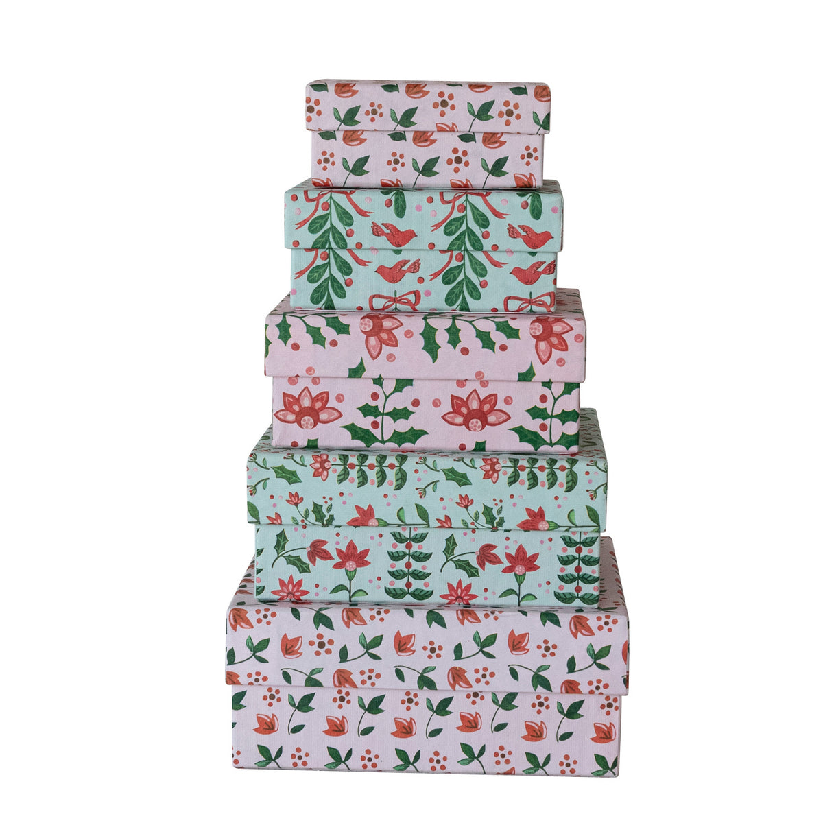 Merry Botanical Paper Gift Box