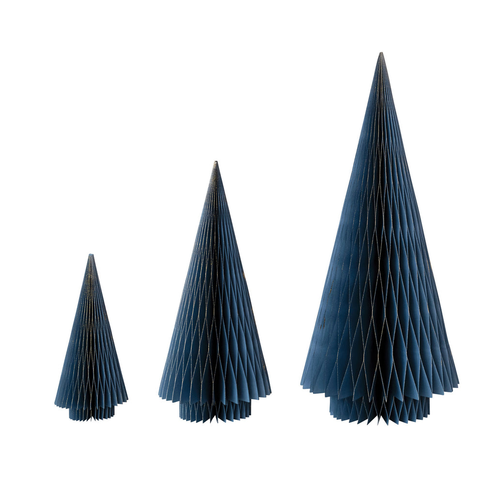 Blue Glitter Folding Honeycomb Tree