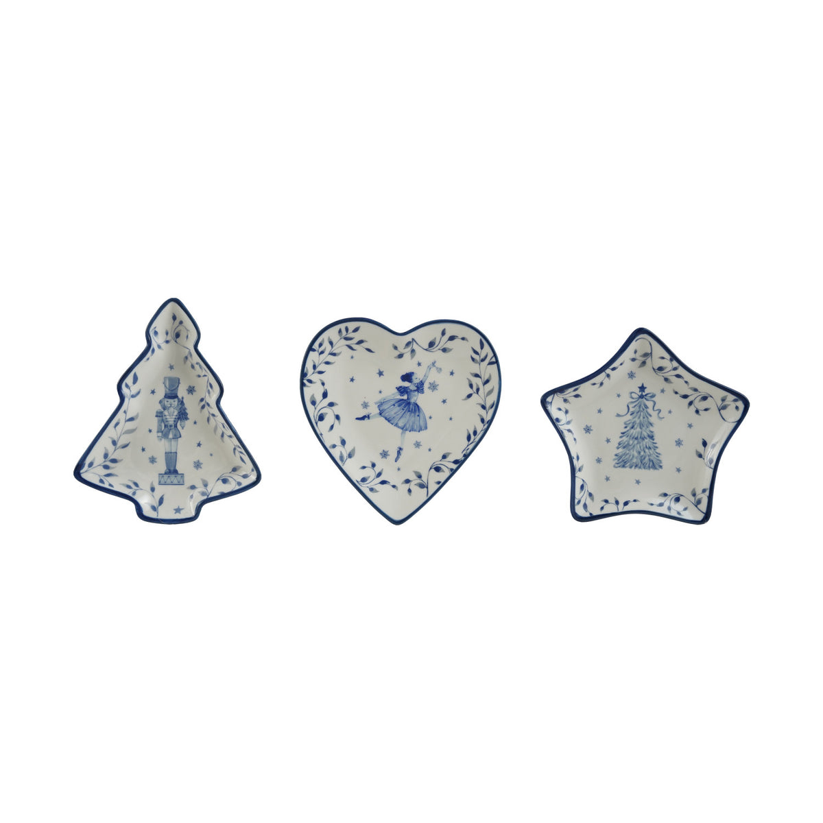 Blue and White Holiday Image Shaped Dish