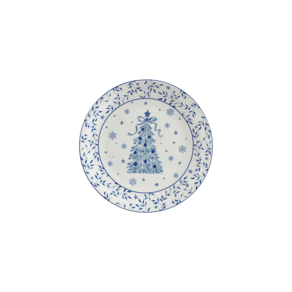 Blue and White Tree Shaped Plate