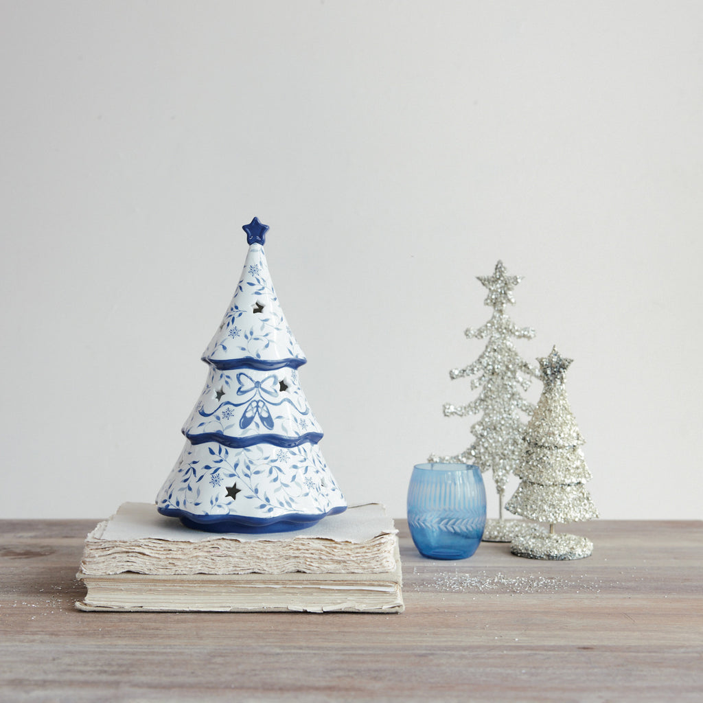 Blue and White Tree Shaped Plate