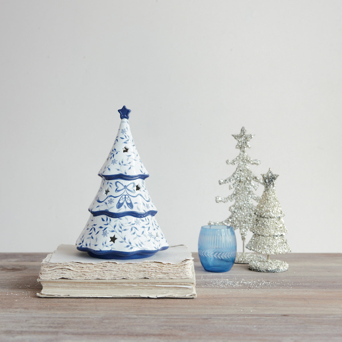 Blue and White Tree Shaped Plate
