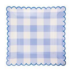 Blue Gingham Paper Plates