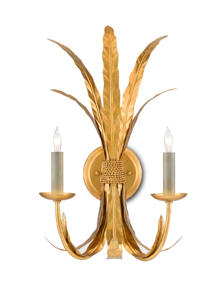 Grecian Gold Leaf Sconce