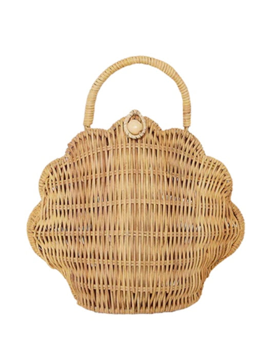 Assorted Seashell Basket Real Seashells 6 inch Wicker Basket 1lb Shells