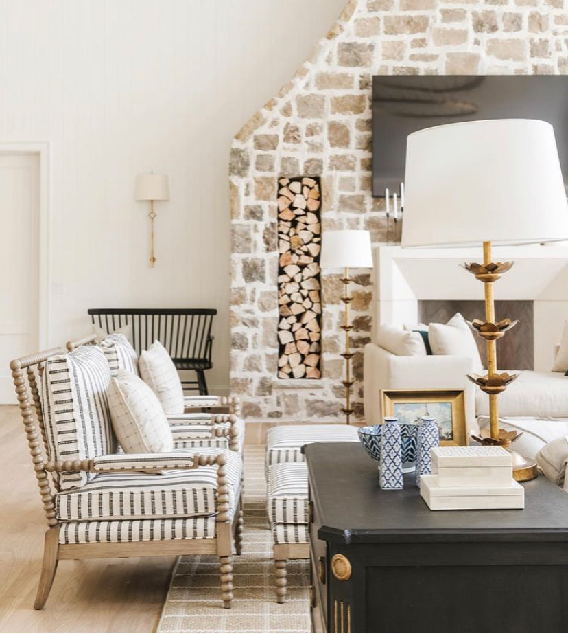 Classic Spindle Chair and Ottoman