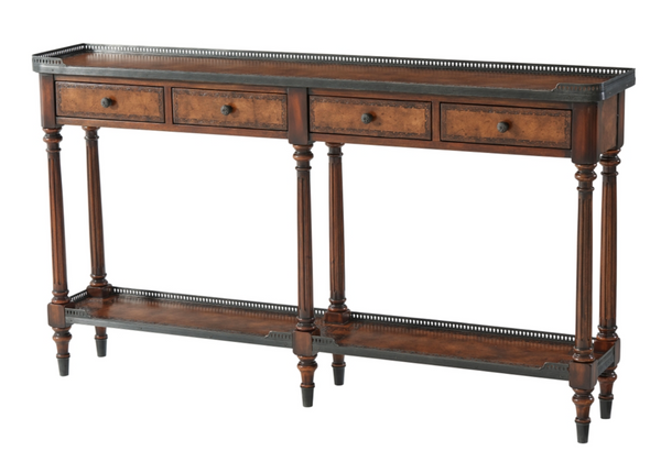 Leather Top Console Table