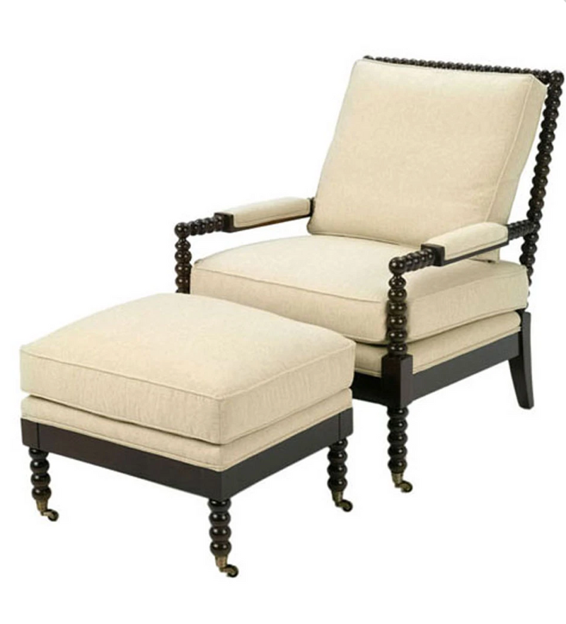 Classic Spindle Chair and Ottoman