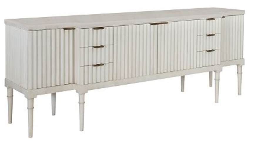 Plaited Buffet with Marble Top