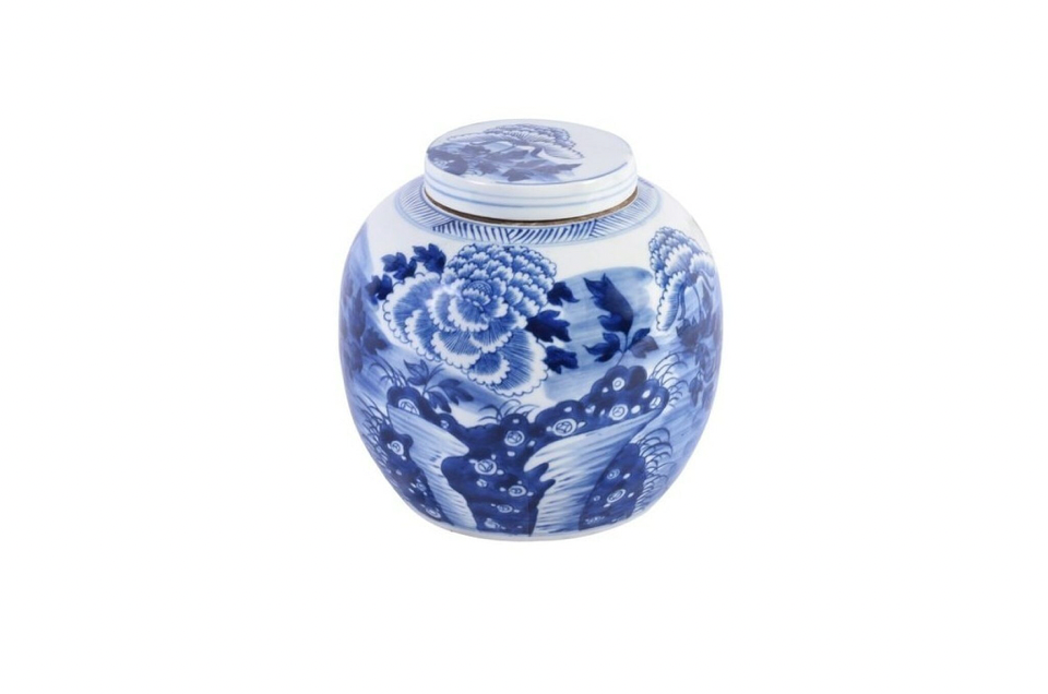 Blue and White Peony Ancestor Jar