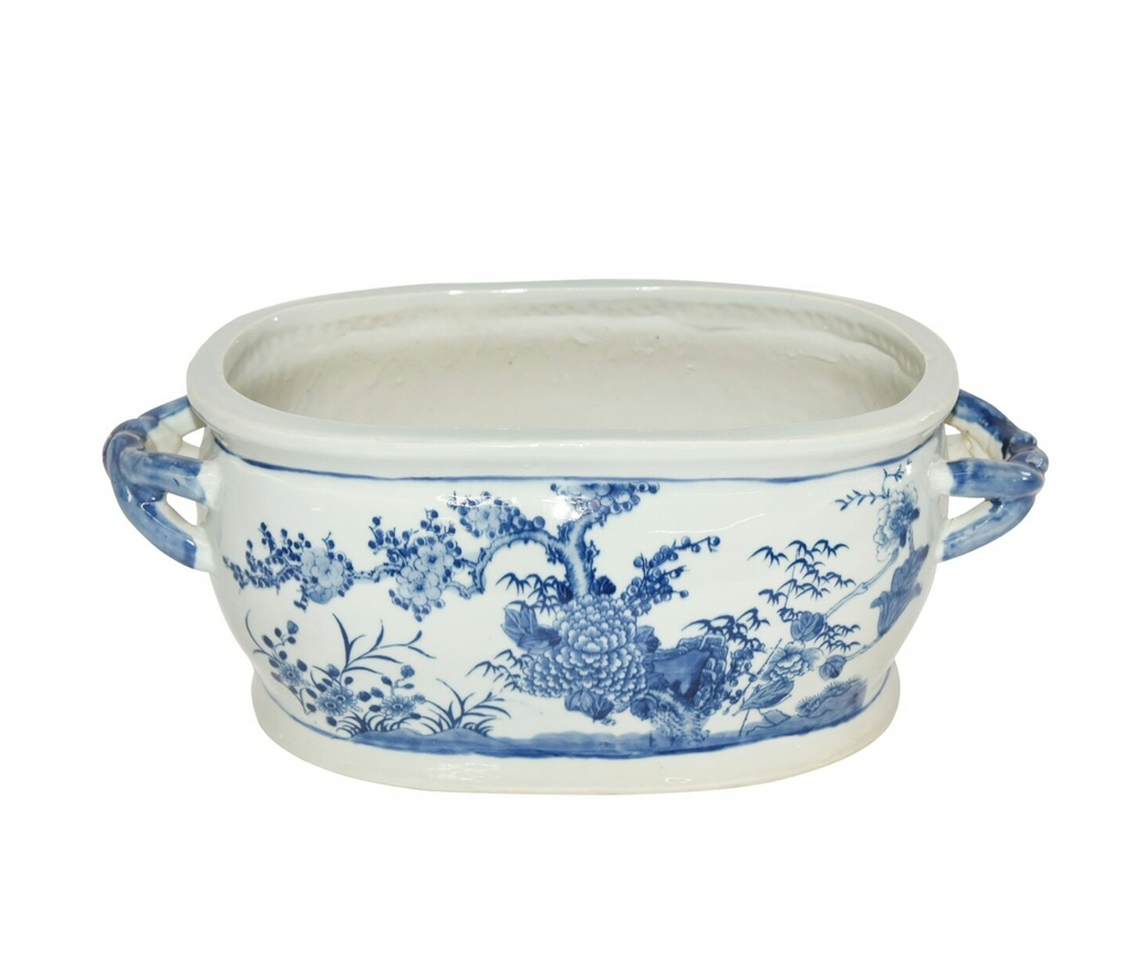 Blue And White Four Season Foot Bath Planter