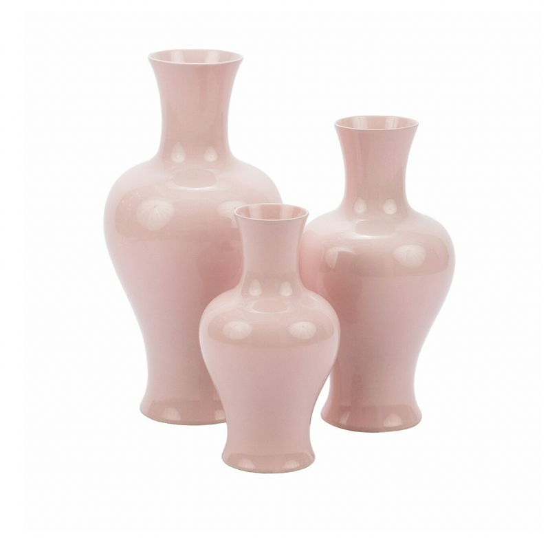Blush Pink Fishtail Porcelain Vase