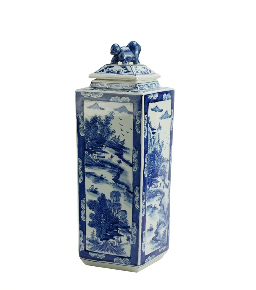 Tall Square Jar Landscape