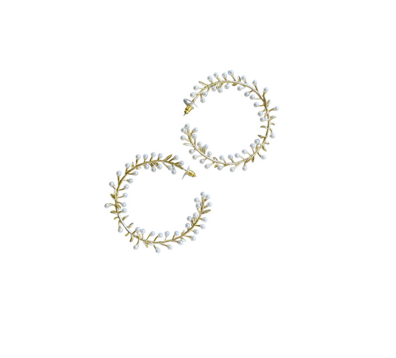 Nicola Bathie Pearly Vine Hoops