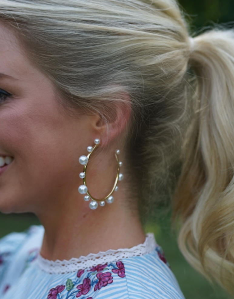 Nicola Bathie Pearl Hoops