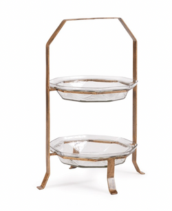 Ilana 2-Tier Glass Serving Tray