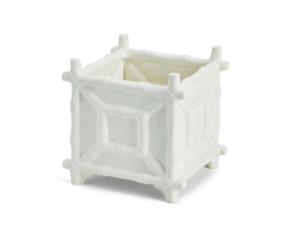 Hampton Faux Bamboo Fretwork Cachepot