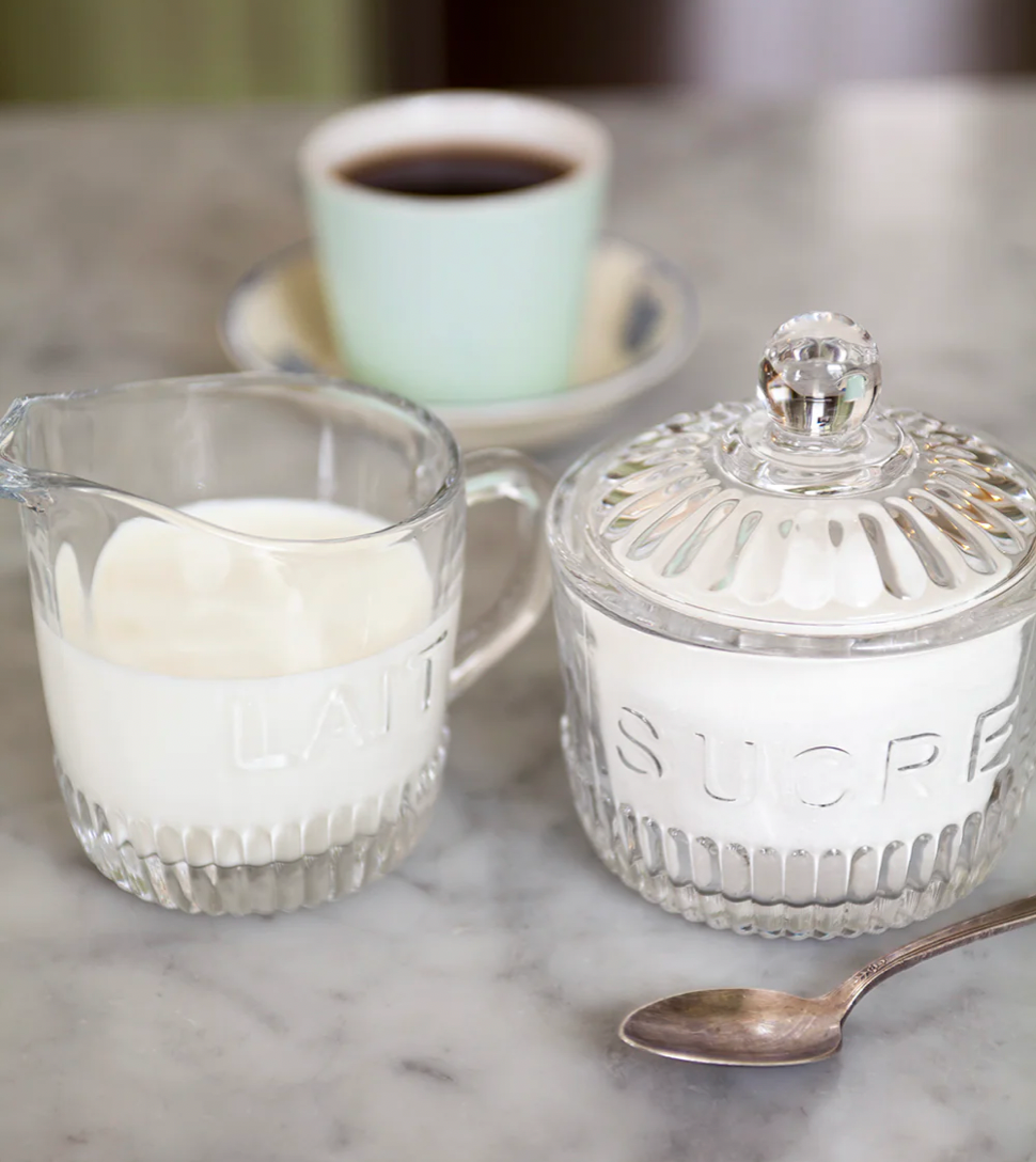 Depression Glass Creamer- "Lait"