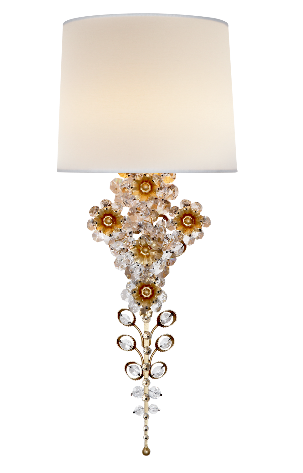 Claret Tail Sconce with Linen Shade