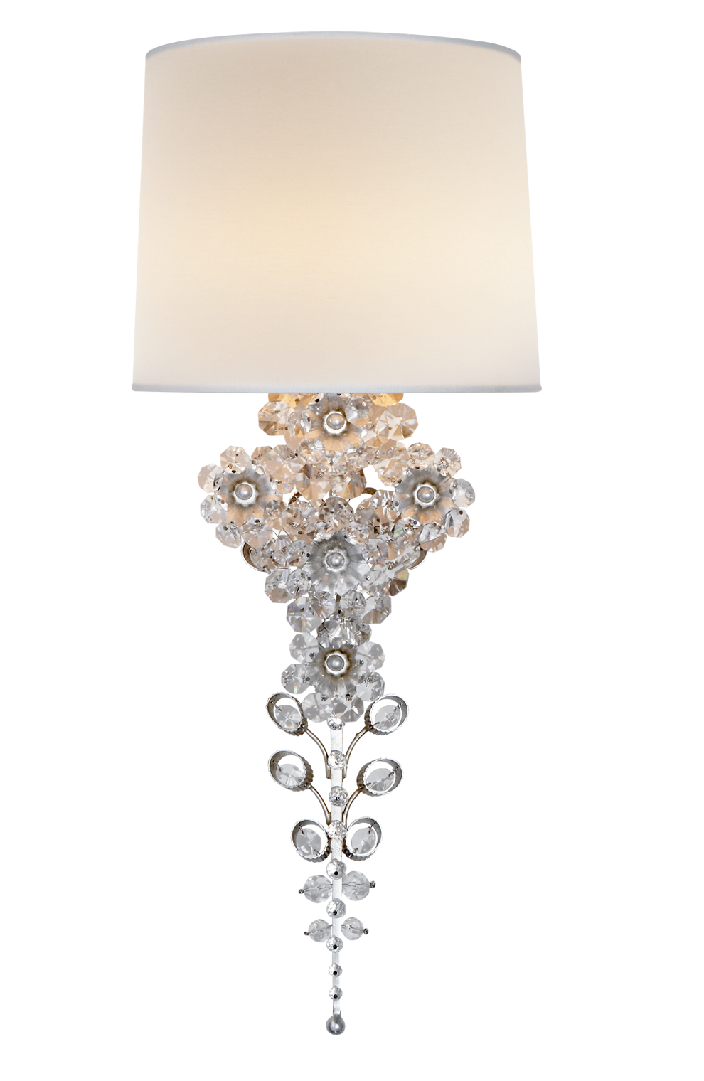 Claret Tail Sconce with Linen Shade