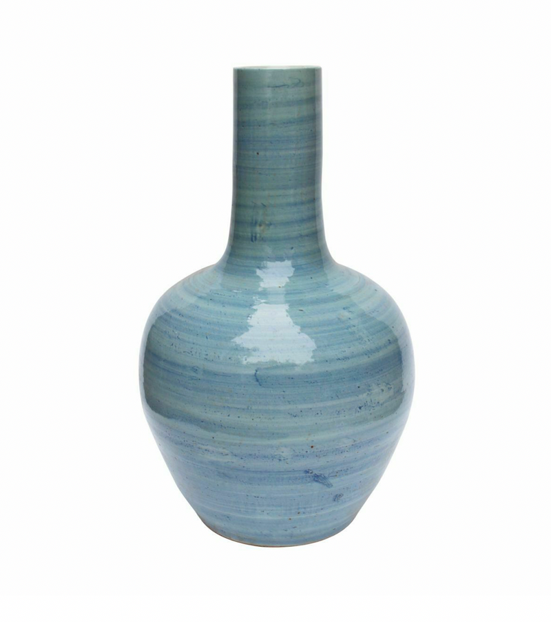 Lake Blue Porcelain Globular Vase