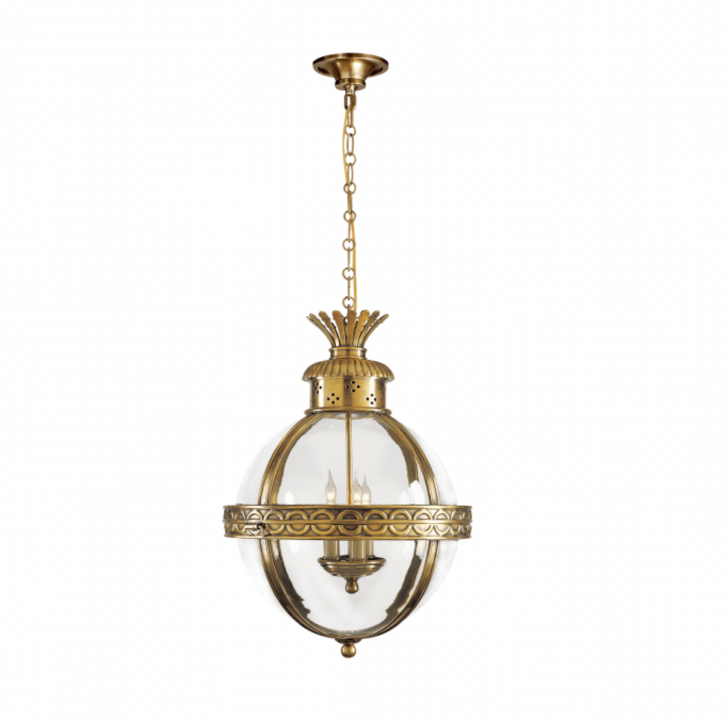 Crown Top Banded Globe Lantern