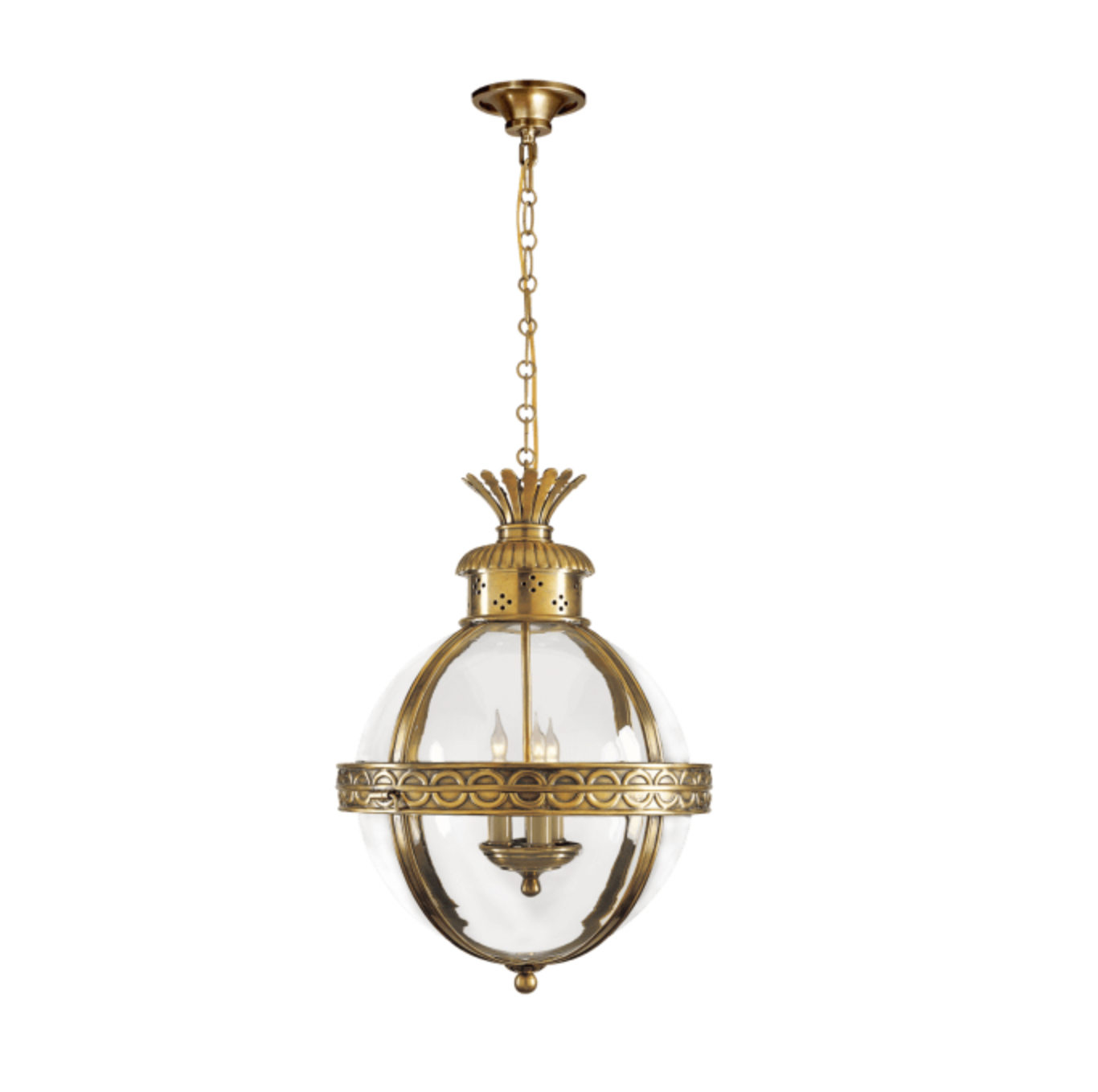 Crown Top Banded Globe Lantern
