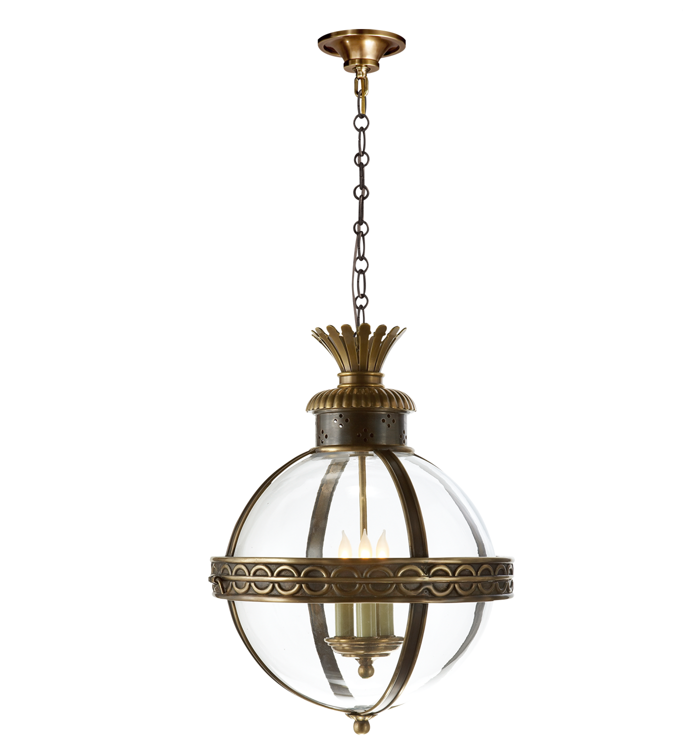 Crown Top Banded Globe Lantern