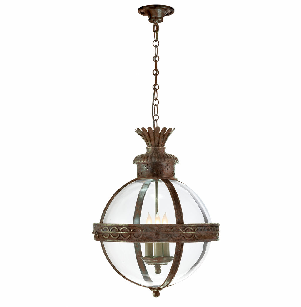 Crown Top Banded Globe Lantern