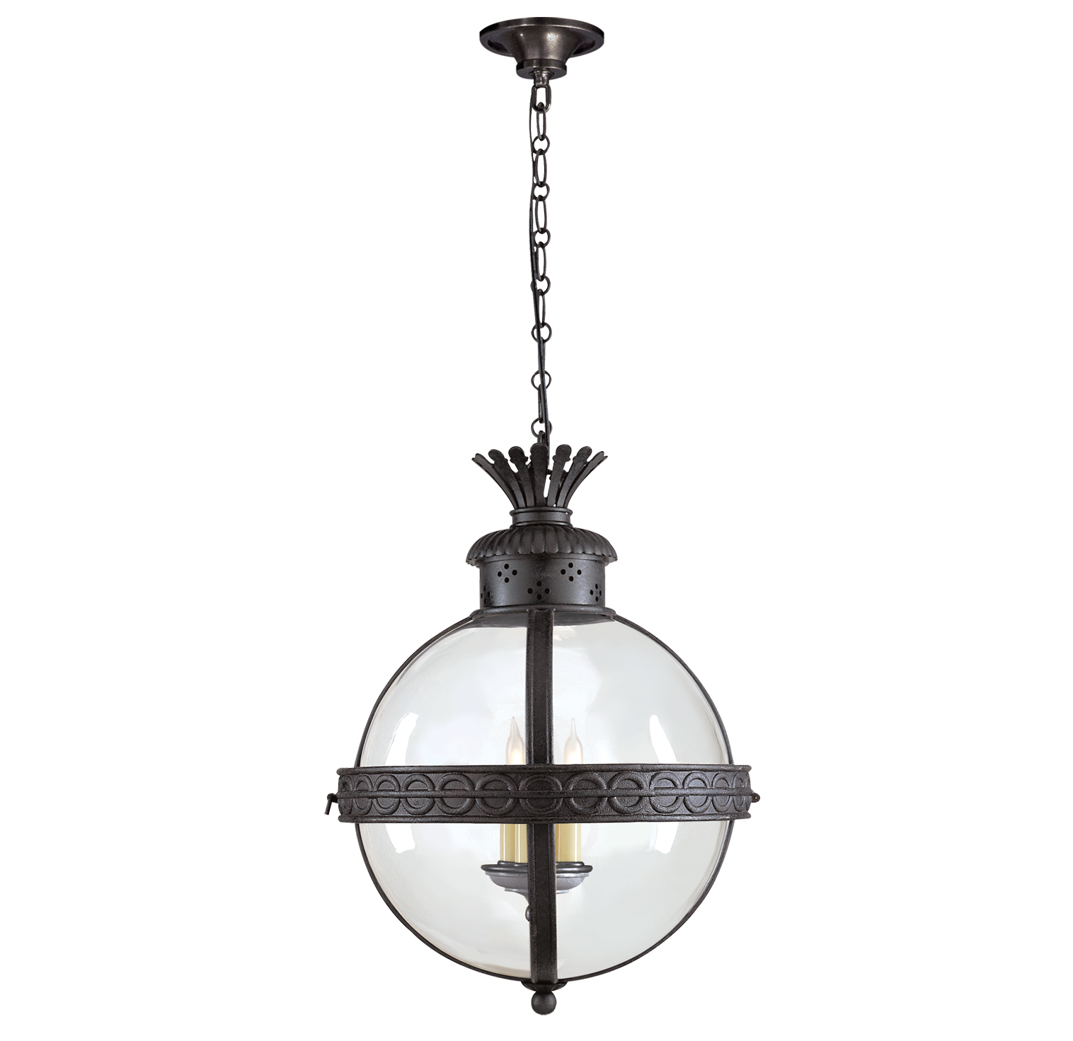 Crown Top Banded Globe Lantern