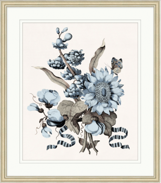 Blue Floral Etching Series