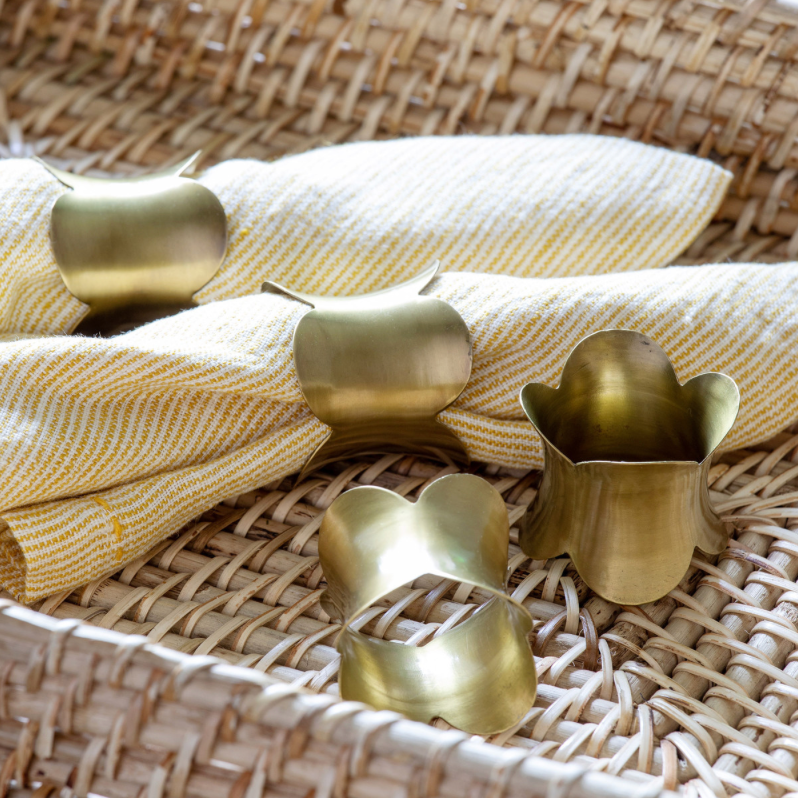 Scalloped Brass Napkin Rings