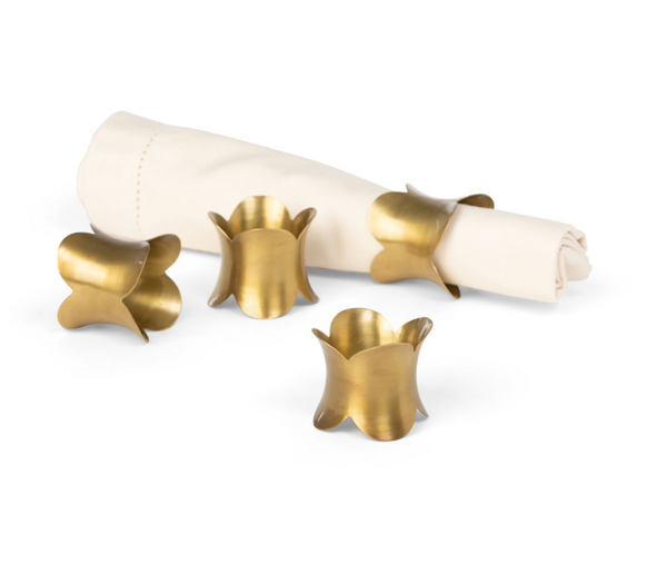 Scalloped Brass Napkin Rings